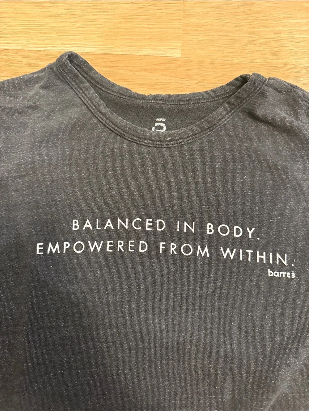 Women’s Black barre3 Crewneck Sweatshirt - Balanced In Body Graphic - Picture 3 of 4